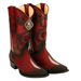 Men's King Exotic Snip Toe Stingray Boots Single Stone Handmade Burnished Burgundy (494R1243)