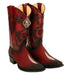 Men's King Exotic Snip Toe Stingray Boots Single Stone Handmade Burnished Burgundy