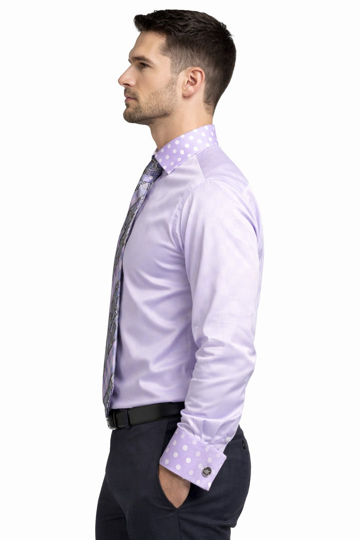 Polka Dot Dress Shirt - Lavender
