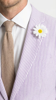 Mens Lavender Seersucker Blazer – Lightweight Striped Summer Sport Coat Casual Smart Formal Jacket