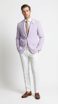 Mens Lavender Seersucker Blazer – Lightweight Striped Summer Sport Coat Casual Smart Formal Jacket