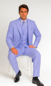 Mens Lavender Zoot Suit Long Jacket 3 Piece