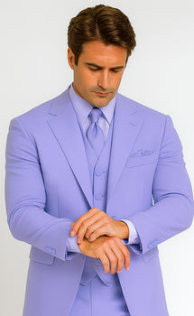 Mens Lavender Zoot Suit Long Jacket 3 Piece - Image 4