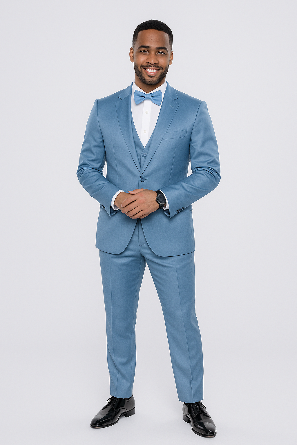 Mens Modern Fit Shiny Sharkskin Suit