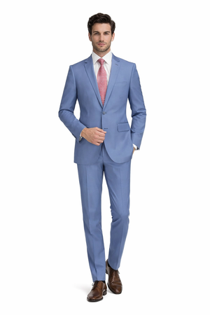Mens Light Blue Suit Tiglio – Slim Fit Formal Suit for Summer and Weddings