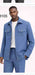 Mens Light Blue Walking Suit Set – Safair Military Casual Jacket and Pants Outfit for Travel, Vacation, Streetwear