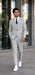 Mens Light Gray and Navy Pinstripe 3 Piece Suit – Peaky Blinders Inspired Vintage Gangster 1920s Suit