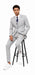 Mens Light Gray and Navy Pinstripe 3 Piece Suit – Peaky Blinders Inspired Vintage Gangster 1920s Suit