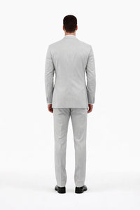 Men's Light Grey Three Piece  Slim Fit Fully Lined Suit