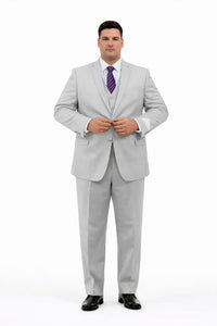 Men's Light Grey Three Piece  Slim Fit Fully Lined Suit