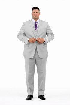 Men's Light Grey Three Piece  Slim Fit Fully Lined Suit - Image 6
