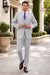 Men's Light Grey Three Piece  Slim Fit Fully Lined Suit