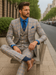 Classic Men’s Checkered 3-Piece Suit – Wedding & Business Wear