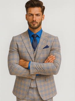 Classic Men’s Checkered 3-Piece Suit – Wedding & Business Wear - Image 5