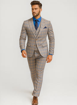 Classic Men’s Checkered 3-Piece Suit – Wedding & Business Wear - Image 6