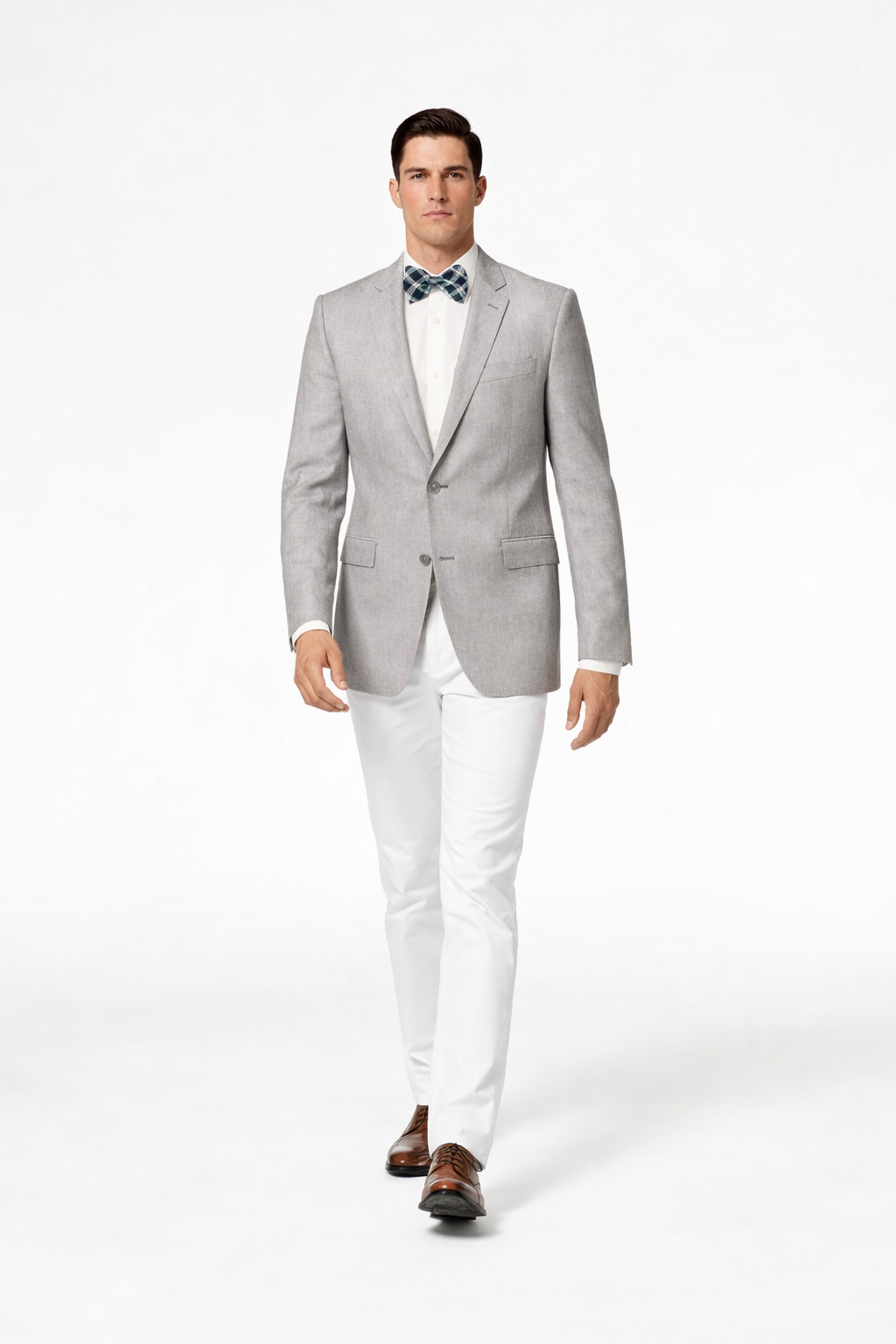 Men'S Linen 2 Button Sport Coat Classic Fit Grey Blazer - Image 4