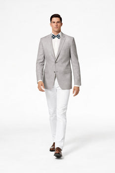 Men'S Linen 2 Button Sport Coat Classic Fit Grey Blazer - Image 4