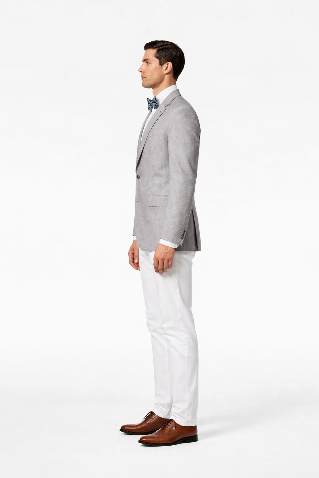 Men'S Linen 2 Button Sport Coat Classic Fit Grey Blazer - Image 2