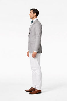 Men'S Linen 2 Button Sport Coat Classic Fit Grey Blazer - Image 2