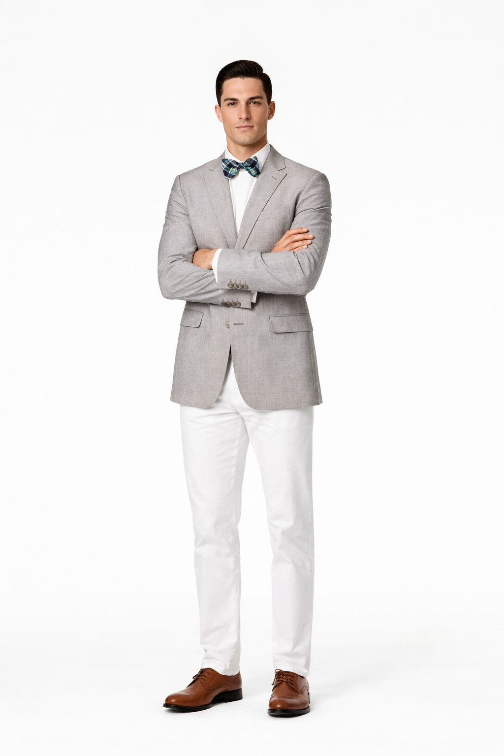 Men'S Linen 2 Button Sport Coat Classic Fit Grey Blazer - Image 5