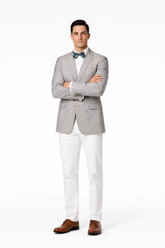 Men'S Linen 2 Button Sport Coat Classic Fit Grey Blazer - Image 5