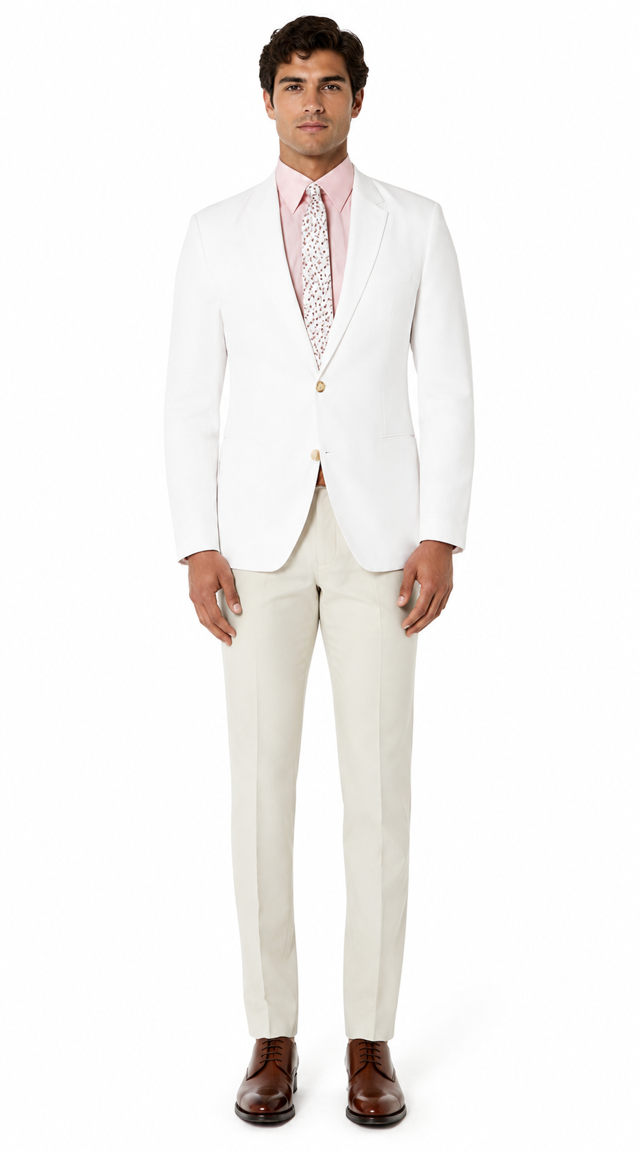 Mens Linen Blazer - Brilliant White Sport Coat