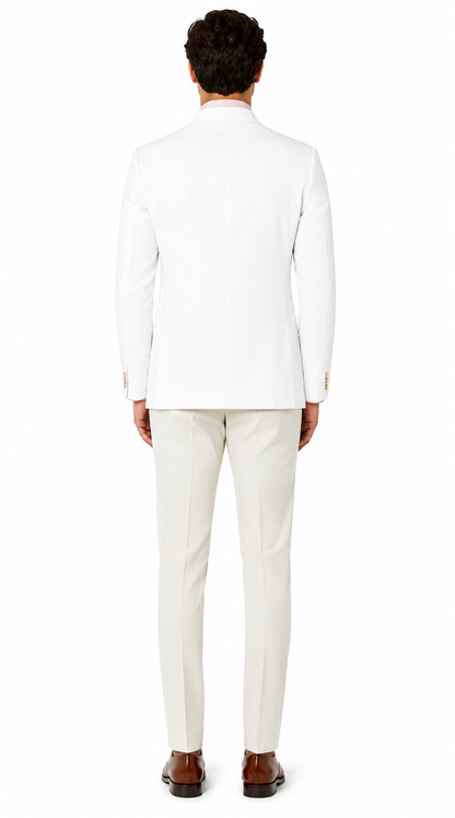 Mens Linen Blazer - Brilliant White Sport Coat