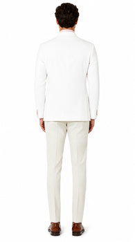 Mens Linen Blazer - Brilliant White Sport Coat