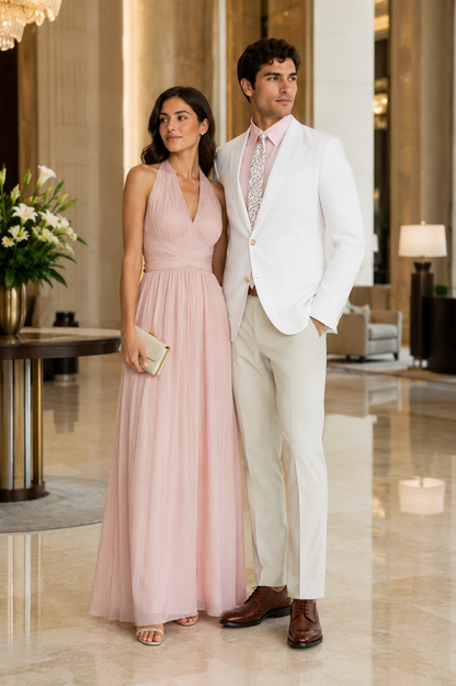 Mens Linen Blazer - Brilliant White Sport Coat