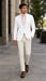Mens Linen Blazer - Brilliant White Sport Coat