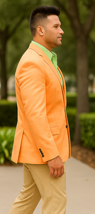 Mens Linen Blazer - Coral Linen Sport Coat - Summer Blazer