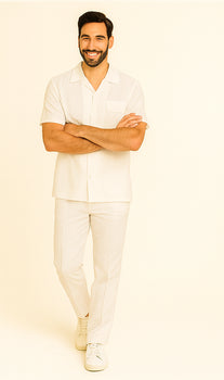 Mens Linen Suit / Cotton French Cuffs 2 Piece Summer Casual Two Piece Mens Walking Outfit For Sale Pant Sets Casual Suit Short Sleeve Shirt + Pants Mens Linen Suit / Cotton French Cuffs 2 Piece Summer Casual Two Piece Mens Walking Outfit For Sale Pant Sets Casual Suit Short Sleeve Shirt + Pants