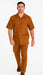 Mens Linen Walking Suit - Luggage Summer Outfit - Mens Linen Suit Light Brown Brick Color