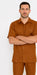 Mens Linen Walking Suit - Luggage Summer Outfit - Mens Linen Suit Light Brown Brick Color