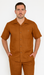 Mens Linen Walking Suit - Luggage Summer Outfit - Mens Linen Suit Light Brown Brick Color