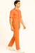 Mens Linen Walking Suit - Solid Coral Summer Outfit - Mens Linen Suit