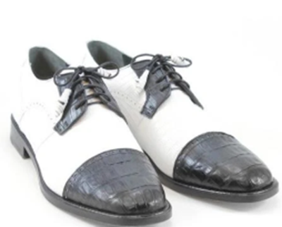 Men's Los Altos Boots Black/White Genuine Teju Lizard And Caiman
