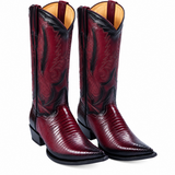 Men's Los Altos Boots Genuine Teju Lizard Faded Burgundy ~ Wine ~ Maroon Color Dress Cowboy Boot Cheap Priced For Sale Online With Cowboy Heel