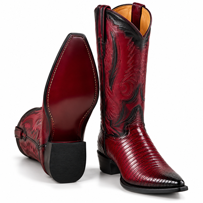 Men's Los Altos Boots Genuine Teju Lizard Faded Burgundy ~ Wine ~ Maroon Color Dress Cowboy Boot Cheap Priced For Sale Online With Cowboy Heel