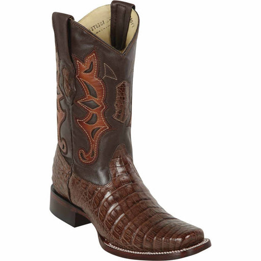 Men's Los Altos Caiman Belly Square Toe Boots - Brown