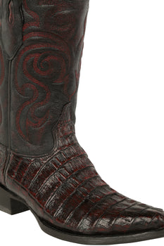 Men's Los Altos Caiman Tail Snip Toe Boots - Black Cherry - Image 6