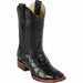Men's Los Altos Monster Fish Skin Wide Square Toe Boots - Black