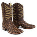 Men's Los Altos Monster Fish Skin Wide Square Toe Boots - Rustic Brown