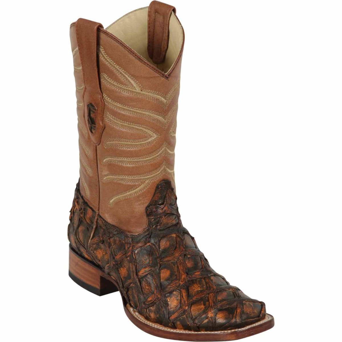 Men's Los Altos Monster Fish Skin Wide Square Toe Boots
