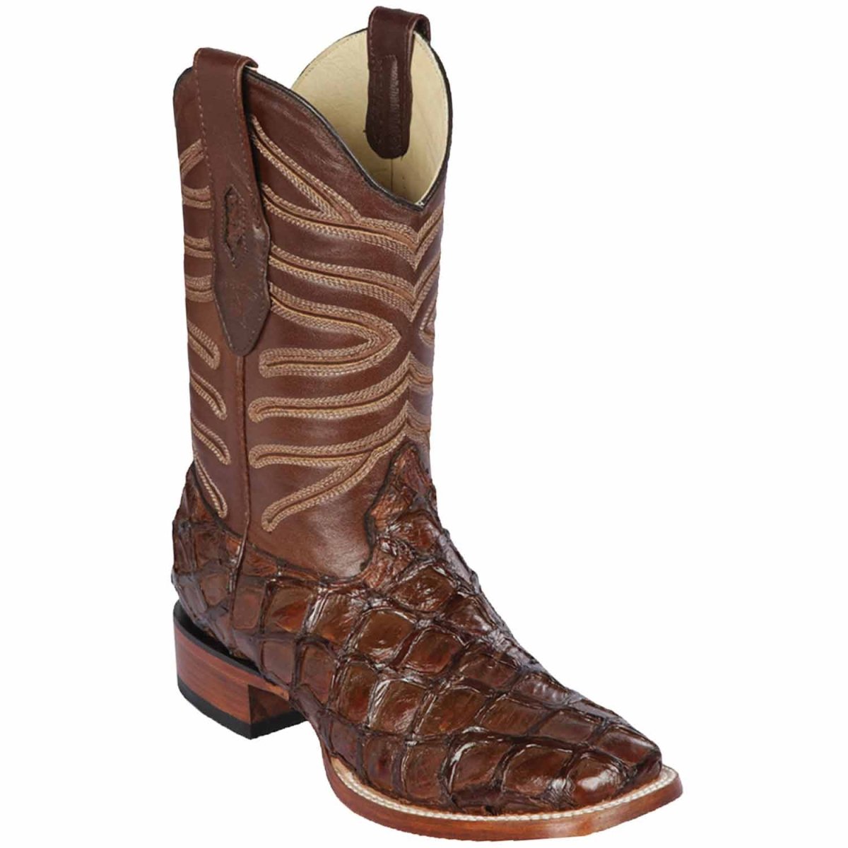 Men's Los Altos Monster Fish Skin Wide Square Toe Boots