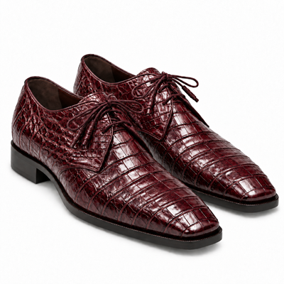 Mens Los Altos Navy Genuine Crocodile Caiman Belly Oxford