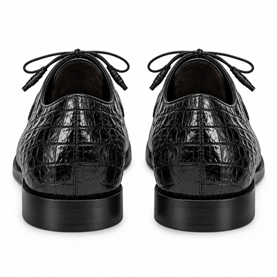 Mens Los Altos Navy Genuine Crocodile Caiman Belly Oxford