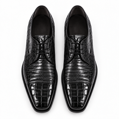 Mens Los Altos Navy Genuine Crocodile Caiman Belly Oxford