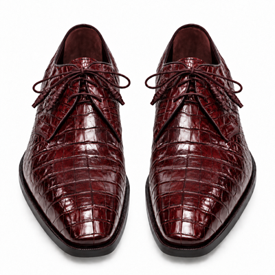 Mens Los Altos Navy Genuine Crocodile Caiman Belly Oxford