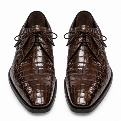 Mens Los Altos Navy Genuine Crocodile Caiman Belly Oxford